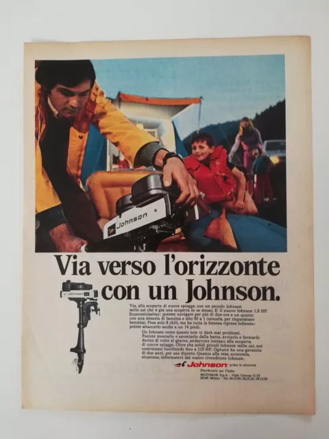 Ritaglio Pubblicità 1968 JOHNSON Via Verso l'Orizzonte con Johnson