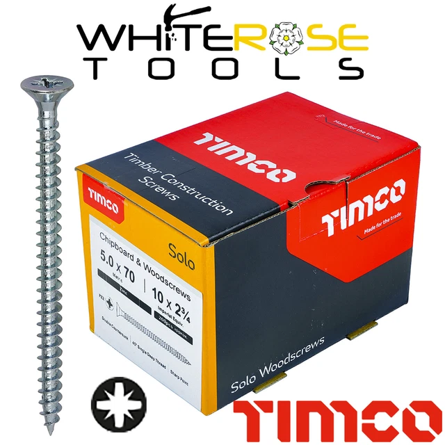 Viti Per Legno Timco Multiuso Testa Pozi Svasata Zincate – Confezione Da 40 Pezzi