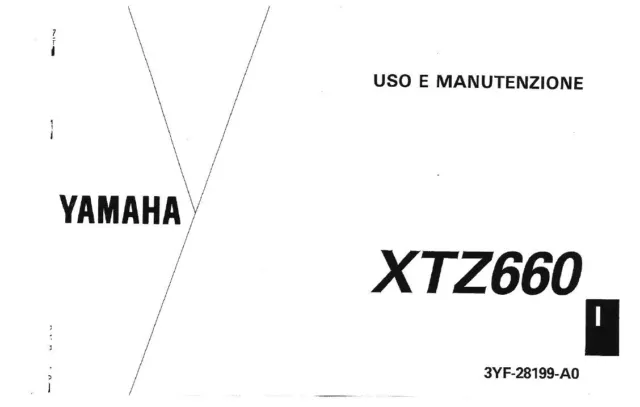 MANUALE LIBRETTO USO e MANUTENZIONE YAMAHA XTZ660 (1990) PDF SCAN in Italiano