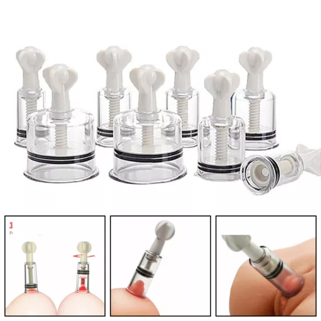 1Pair Vacuum Twist Rotary Cupping Set Nipple Suckers Enlargement Suction A1