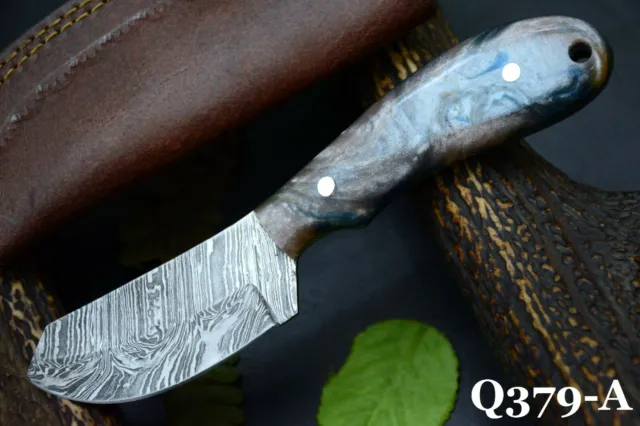 7.6" OAL Custom Hand Forged Damascus Steel Hunting Knife Handmade (Q379-A)