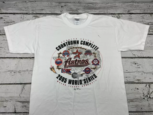 2005 Houston Astros MLB Countdown Complete World Series Baseball T-Shirt - Large