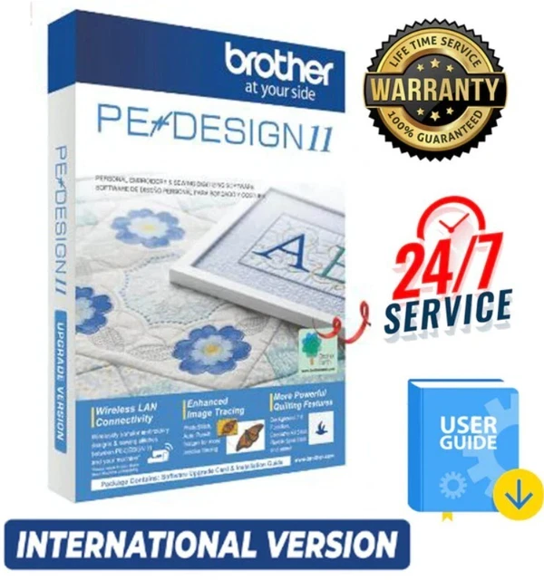 ✅️Brother PE Design 11 3 LLAVES + 220 000 Diseño gratis + ⭐ VERSIÓN COMPLETA✅️