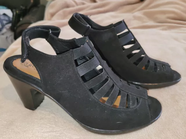 EUROSOFT BY SOFFT Vesta Suede Open Toe Slingback Sandal Womens 11 Heeled Sandal 32.39 PicClick