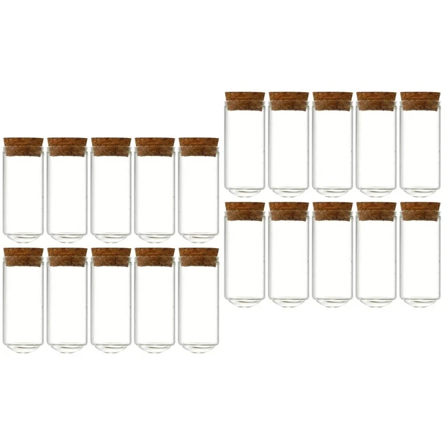 20 PC cúpula indicadora de vidrio botellas de pantalla botellas de vidrio de corcho en miniatura vacías