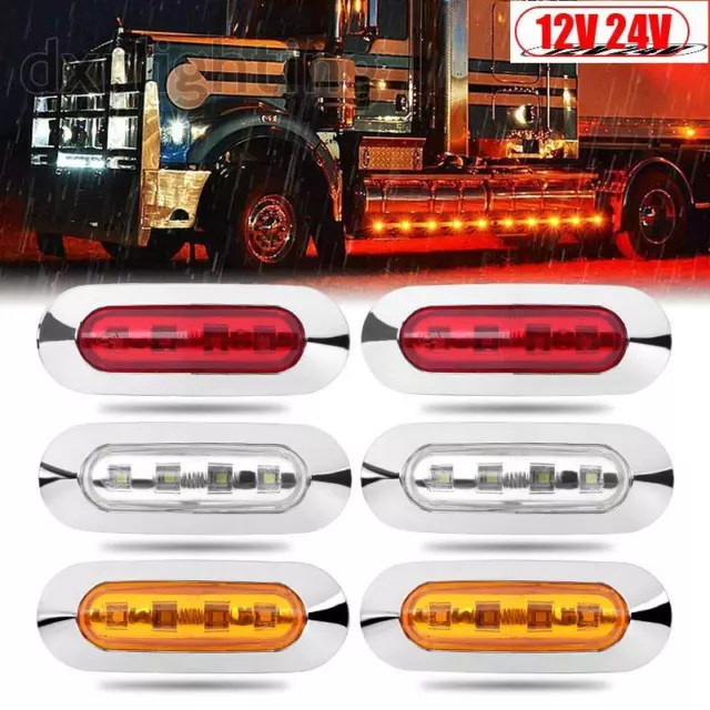 Truck Side Marker LED Clearance Light Lamp Amber Red White 12V 24V Trailer Lorry