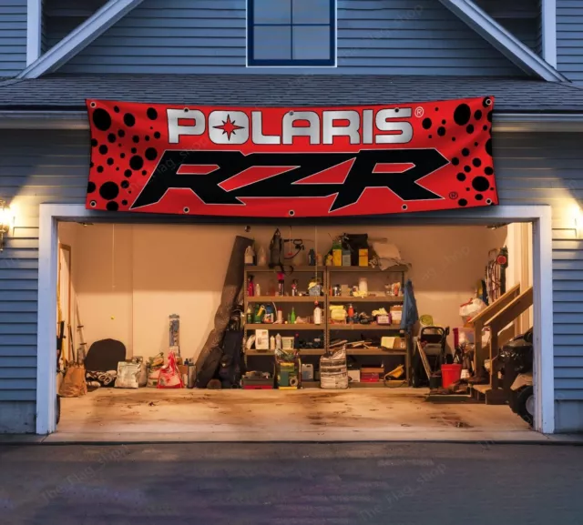 Polaris RZR Banner 2x8Ft Vehículo todoterreno Coche de carreras Hombre...