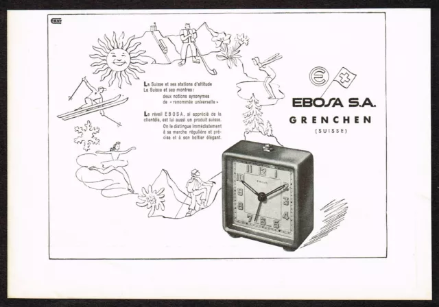 1940s Original Vintage Ebosa Alarm Clock Print Ad b