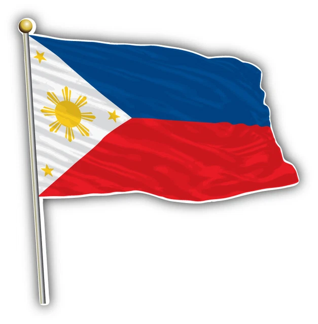 Philippines Waving Flag Car Bumper Sticker Decal