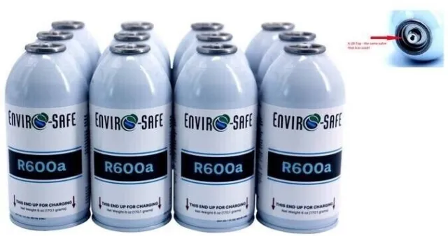 Enviro-Safe R-600a Refrigerant with 7/16" Self Sealing K28 6 oz Case/12 #8070