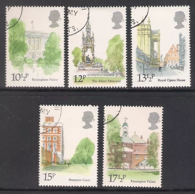 GB 1980 sg1120-24 London Landmarks Buckingham Palace Royal Opera House Set usato