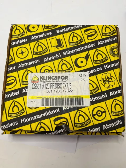 klingspor cs561 120 grit 7x7/8” disc
