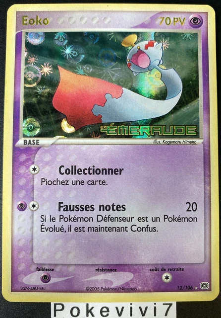 Carte Pokemon EOKO 12/106 Rare REVERSE Bloc EX Emeraude FR