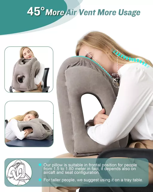 Inflatable Travel Pillow for Airplane Neck Air Pillow for Sleeping Car Office 1X
