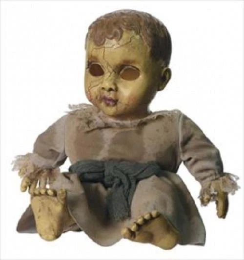 Oggetto di scena abito di Halloween - bambola stregata con figura sonora