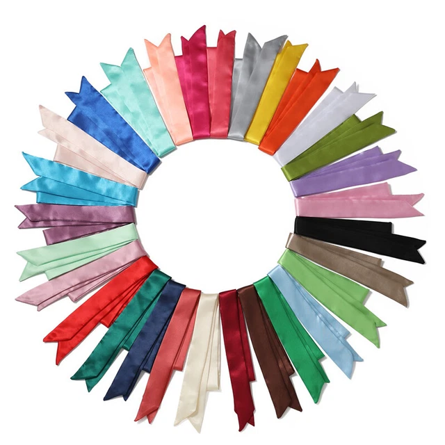 Sciarpe skinny piccola sciarpa di seta fiocco di raso cravatta 1 pz fai da te stile semplice ↕
