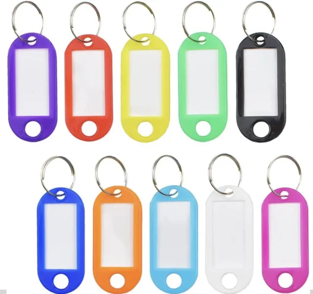100 Piece Key Ring To Write On with Key Tags