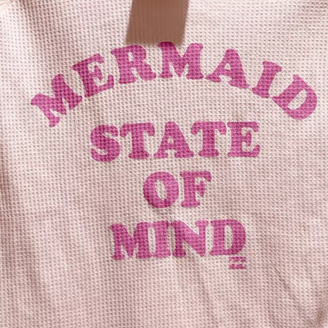 New BILLABONG Womens Pink Thermal MERMAID STATE OF MIND Graphic Top Size M 3