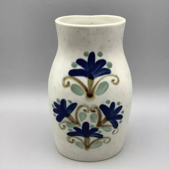 7" Mexican pottery Vase flower decoration to front & back hand painted stoneware