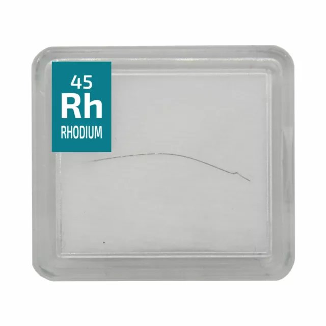 Rhodium Metal Wire 99.9% Element Rh pure 20mm Sample in Periodic Element Tile