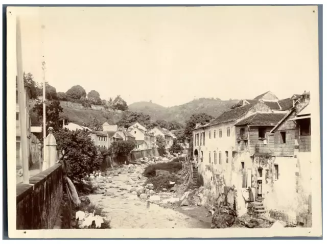 Martinique, Saint-Pierre, La Roxelane view du Pont de Pierres vintage silver pri