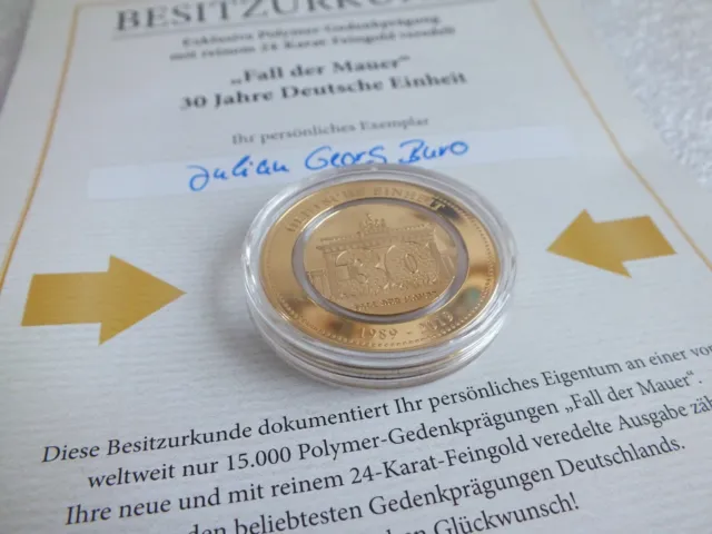 DGG -Medaille/ Münze- 30 Jahre Deutsche Einheit - Ø 40mm. Nr.62