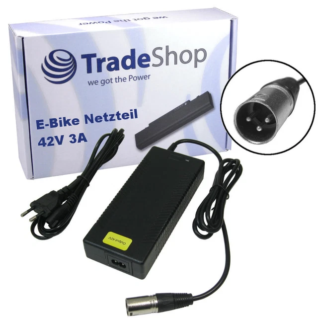 Chargeur Enerpower 36V 3A 125W XLR-4 Pour Kalkhoff, Raleigh
