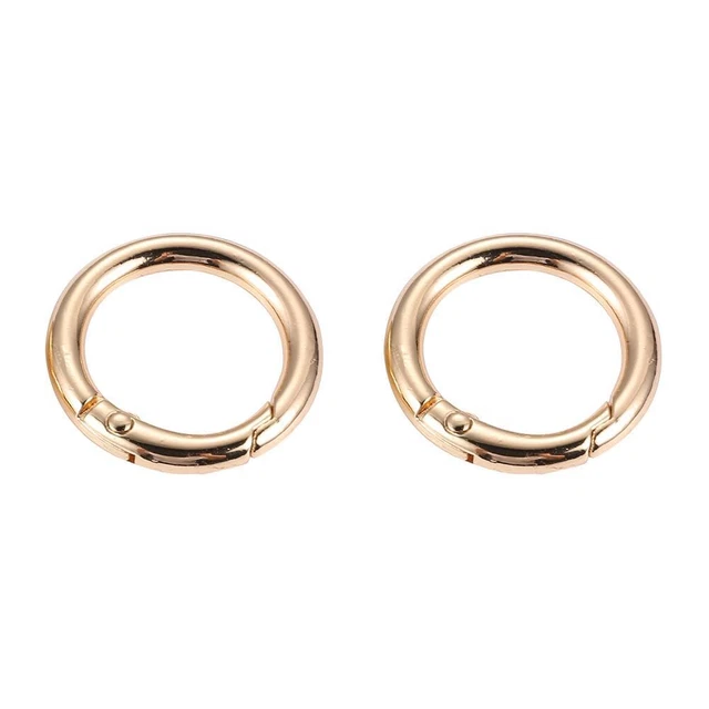 2pcs 2cm Metal Circle Trigger Rings DIY Accessories Alloy for Bag (Gold)