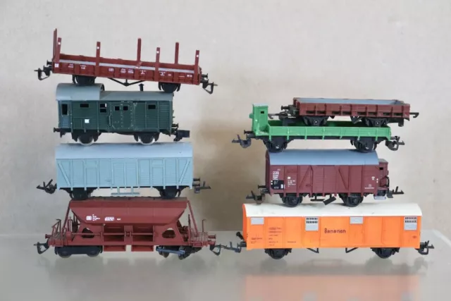 BERLINER BAHNEN ZEUKE TT GAUGE RAKE of 8 DR DB GOODS OPEN & HOPPER WAGON 2