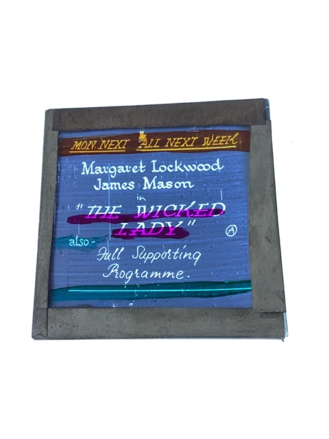 Magic Lantern Slide Theatre Advert Advertising Color Film Movie The Wicked Lady