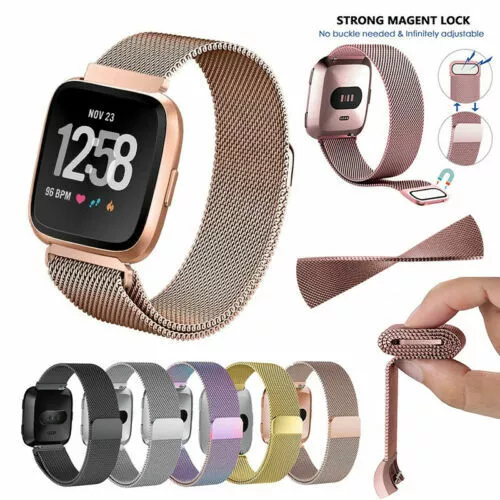 For Fitbit Versa 4 3 2 1 Milanese Strap Band Watch Magnetic Mesh Stainless Steel