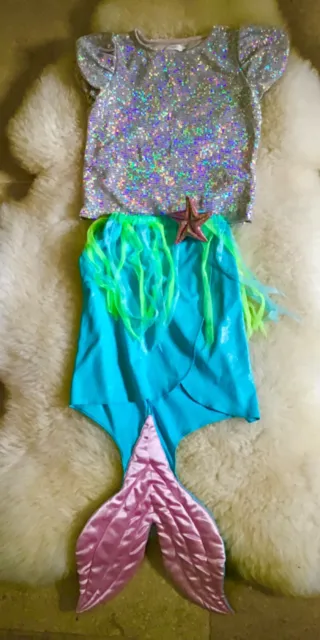 Girl 4-5 Next Mermaid Outfit Set Bundle Sparkly Top and Mermaid Tail - Stunning!