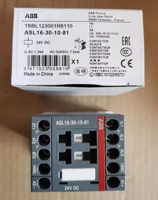 1pc Abb ASL16-30-10-81 Ac Contactor 24v-dc 20a Amp 10hp