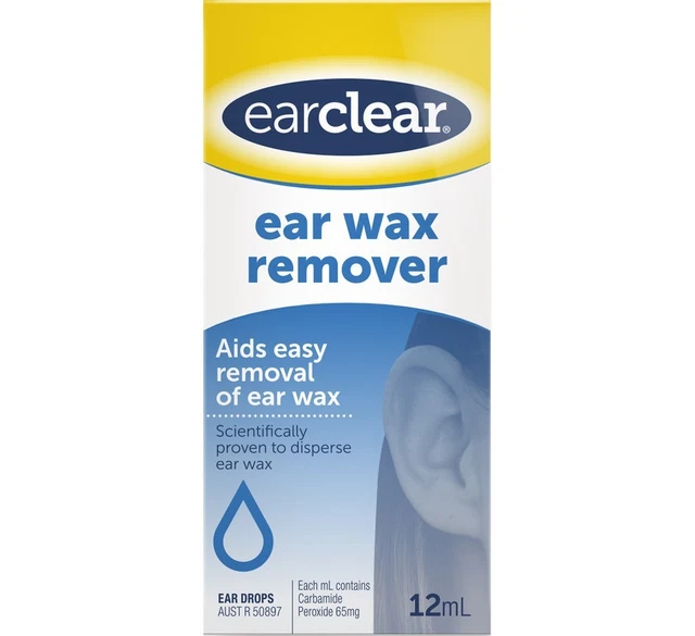 EARCLEAR EAR WAX Remover 12mL Ear Clear carbamide peroxide 65mg/mL 10.
