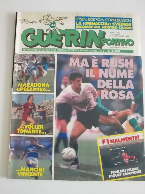 GUERIN SPORTIVO_ANNO 1987 n. 45_IAN RUSH_RUDY VOELLER_MARADONA_Rob