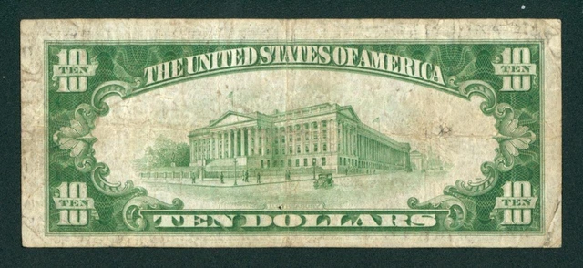 $10 1934 LGS LIME ((LIGHT GREEN SEAL)) Federal Reserve DAILY CURRENCY AUCTIONS 3