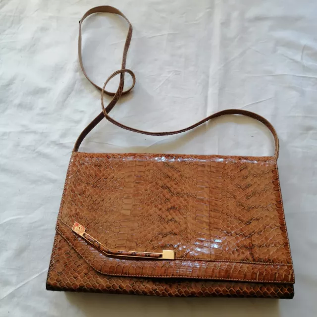 Vintage - Borsa in Vera Pelle Di Serpente Pitone beige - snake leather bag