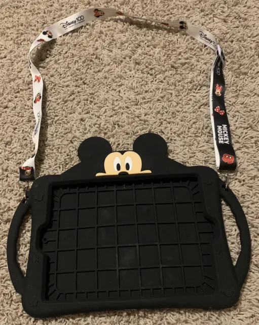 Soft Case For iPad 10.2, Mickey Mouse, Black, with Handles, Lanyard, & Stand