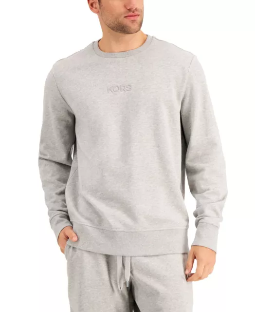 Michael Kors Men's Essential Fleece Crewneck Pullover Sweatshirt Grey 2XL NWT