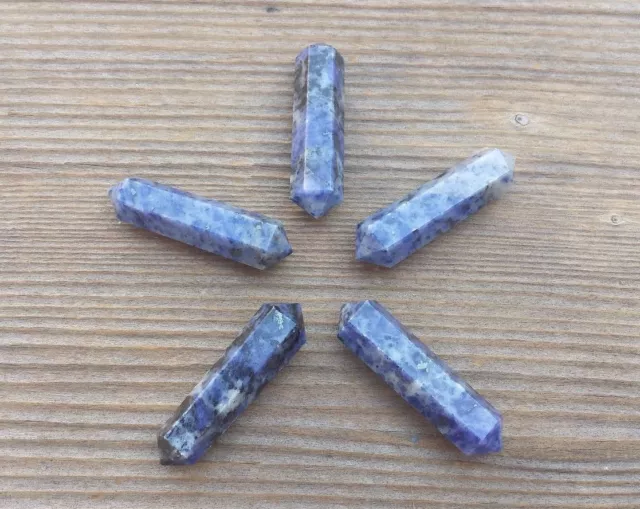 Natural Sodalite Double Terminated Gemstone Crystal Pencil Point (One)