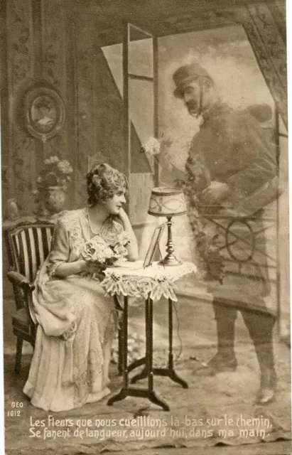 Ww1 // Cpa / Patriotic Military War // The Flowers We Pick .....