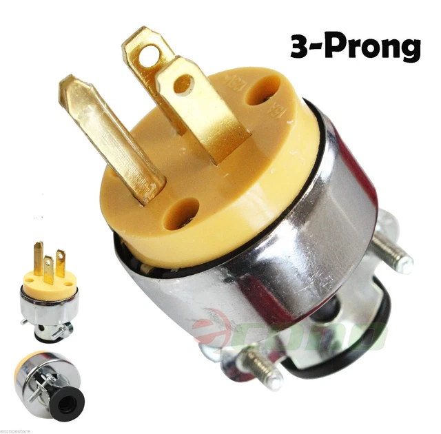 NEW 3PRONG REPLACEMENT Male Electrical Plug HeavyDuty Free Shipping