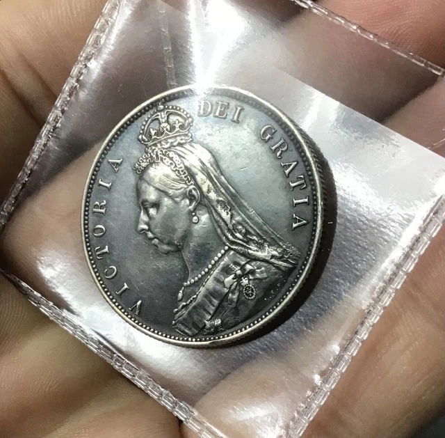 1887 Queen Victoria Silver Proof Half Crown Coin 12 pics & Video  #2282