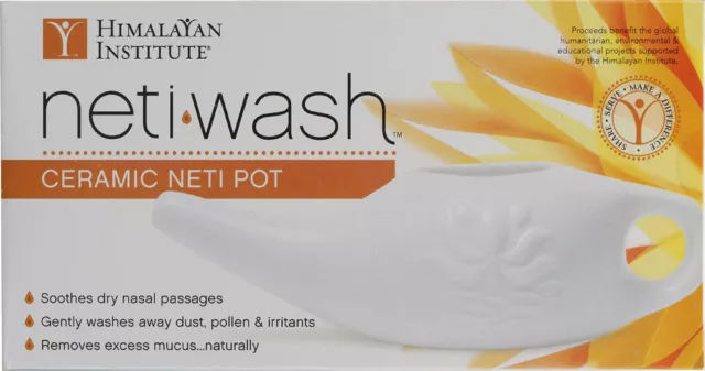 Neti Wash Ceramic Neti Pot by Himalayan Institute, 1 piece