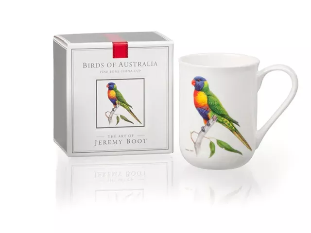 NEW Jeremy Boot Birds Of Australia Fine Bone China Cup - Rainbow Lorikeet RRP$25