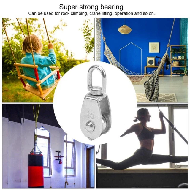 10x M15 Stainless Steel Wire Rope Single Pulley Crane Lifting Tool