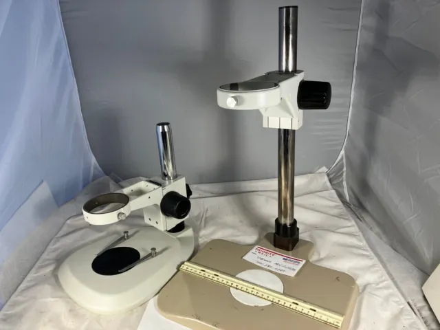Olympus / Nikon Microscope table top stand 10" & 19" tall posts