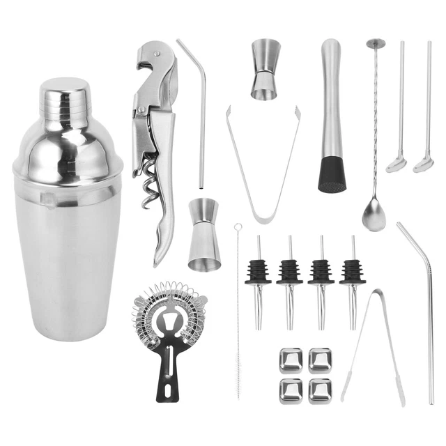 Set Shaker Cocktail In Acciaio Inossidabile - 20 Pezzi Con Accessori Per Bar, Ideale Per Regalo - Foto 5