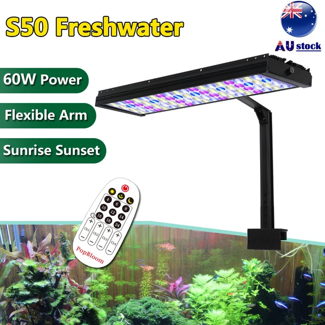 PopBloom Aquarium Light LED Lighting 60 2ft Aqua Plant Fish Tank Remote Control