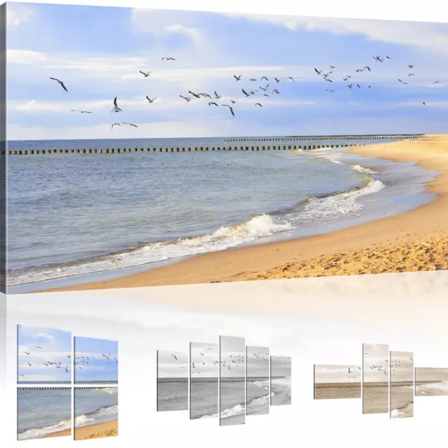 Strand Bild auf Leinwand Natur Kunstdruck Meer Leinwandbild